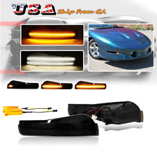 Smoked Front Amber Led Signal Parking Lights For 93-97 Pontiac Firebird Trans Am