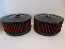 Black 6 38 Muscle Car Style Dual Quad Air Cleaners Red4 Bbl 2292bkrd-2