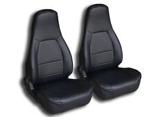 Iggee S.leather Custom Fit 2 Front Seat Covers For Mazda Miata 1990-1997 Black