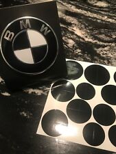 Black And White Emblem Overlay Sticker Fits Hood Trunk Wheels Steering For Bmw