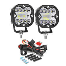 2x 80w Led Spot Light Auxiliary Motorcycle Headlight Driving Fog Lamp Wiring Kit