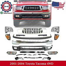 Front Chrome Bumper Complete Kit Grille Lights For 2001-2004 Toyota Tacoma