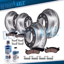 Front Rear Drilled Rotor Brake Pads For Chevy Avalanche 2500 Gmc Sierra 2500 Hd