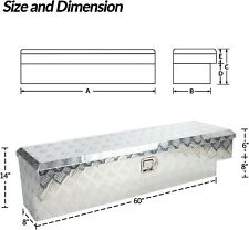 Aluminum 60x12.5x14 Side Mount Tool Box Side Truck Box With Paddle Latch