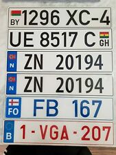 Custom European Reflective License Plate Tag Reproduction All Countries