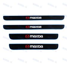 4pcs Blue Rubber Car Door Scuff Sill Cover Panel Step Protector For Mazda New