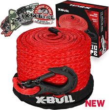1x X-bull Synthetic Winch Rope - Cable Kit -12 X 85ft 32000lbs Winch Line Red