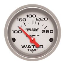 Autometer Water Temp Gauge 2 16in 100-200 Degree F Electric Marine Silver