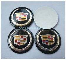 Set Of 4 Black Wheel Center Stickers 65mm For Cadillac Lgt-kdlk-b-65