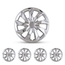 13-17 Set Of 4 Silverblack Wheel Covers Snap On Full Hub Caps Tiresteel Rim