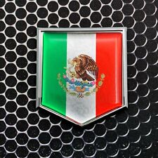 Mexico Flag Domed Chrome Metallic Emblem Proud Flag Car 3d Sticker 2x 2.25