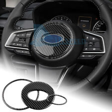 Black Steering Wheel Center Cover Carbon Fiber Sticker For Subaru Impreza 2024