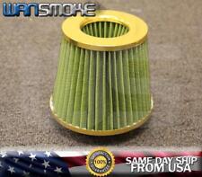High Power 4 6h Cold Short Ram Turbo Intake Cone Gold Air Filter Universal