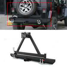 Rear Bumper With Tire Carrier Hitch Receiver Fit 1987-2006 Jeep Wrangler Tj Yj