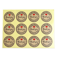 Thank You Stickers Seal Labels Crafts Packaging Kraft 12pcs Sticker-sealing