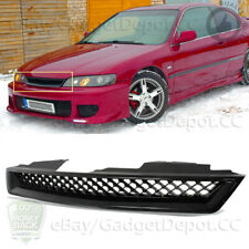 For 1994-1997 Honda Accord Dx Lx Ex Black Honeycomb Mesh Hood Front Grille Grill