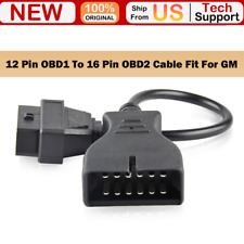 Fit For Gm Car- 12 Pin Obd1 To 16 Pin Obd2 Diagnostic Cable Adapter Connector Us