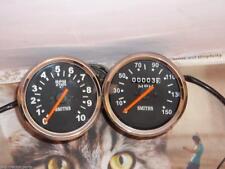 Smiths Replica Speedometer Tachometer Set Triumph Black Face Chrome Bezel