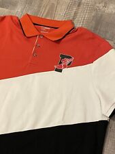 Xxl Polo Ralph Lauren Pwing Patch Rugby Diagonal Red Black White Polo Shirt