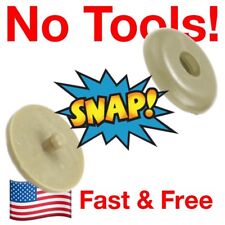 Snaps On 2 Seat Belt Button Buckle Stop - Universal Fit Stopper Kit In Tan