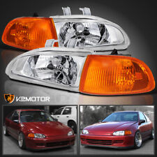 Fits 1992-1995 Honda Civic Eg Eh 2dr3dr Headlightsamber Corner Lamps 4pc 92-95