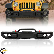Steel Front Bumper Fit For Jeep Jk Wrangler 07-18 Rubicon 10th Anniversary Style