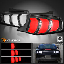 Black Fits 2010-2012 Ford Mustang Led Tube Sequential Signal Tail Lights Lamps