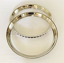 2 X Original Style Ribbed Early Ford Wheel Trim Rings Beauty Rings-pol Ss- 15