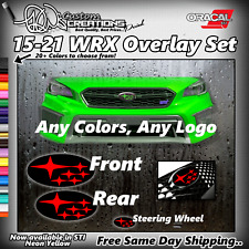 For Subaru Impreza 15-21 Emblem Overlay Kit Front Rear Sti Wrx Decal Va Vb