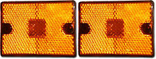 Two-2 Led Amber Marker Clearance Light Reflective 2x2 34 Square Stud Trailer