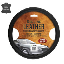 New Premium Genuine Leather Car Truck Black Steering Wheel Cover - 15 To 16