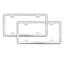 License Plate Frame Tag Holder For Vw Jetta Steel Texas Silver 2 Pcs