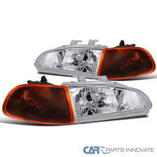 Fits 92-95 Honda Civic 23dr Chrome Clear Headlightssmoke Amber Corner Lamps