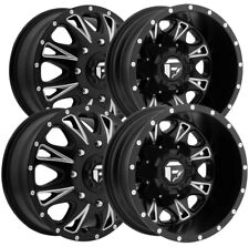 Set Of 4 Fuel D513 Throttle Dually 17 Inch 8x200 Blackmilled Wheels Rims