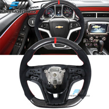 Fits 12-15 Chevy Camaro Cf Alcantara Steering Wheel W Red Stitching Indicator