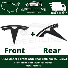 Tesla Model Y Front And Rear Lid Trunk Hood Frunk Emblem T Badge Logo Oem Metal