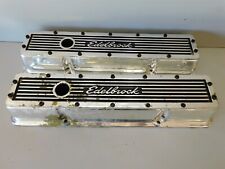 Edelbrock Chevrolet Sbc 283 327 350 Aluminum Finned Short Valve Covers