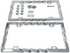 3d Twist Curly Wave Pattern License Plate Holder Chrome License Plate With Cap