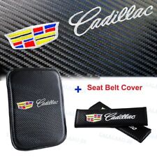 Embroidery For Cadillac Center Armrest Cushion Pad Cover Seat Belt Cover Set