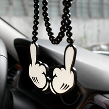 Middle Finger Car Rear View Mirror Hanger Decor Have A Nice Day Pendant Charm