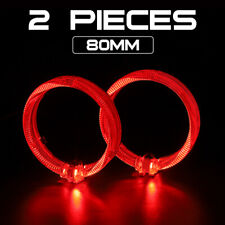 2x Red 2.5 Led Light Guide Angel Eyes Halo Rings Drl For Car Headlight Retrofit