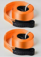 Two Tow Strap 3 6.5ton 14000lb Orange 20ft 3x20 Winch Sling Offroad Recovery