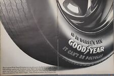 1969 Good Year Tires Polyglas Custom Wide Tread Double Mileage 2 Page Print Ad
