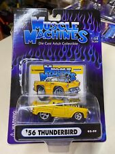 Muscle Machines Yellow 56 Thunderbird Diecast 164 Funline Vehicle 02-59 Nip