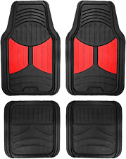 Full Set Trimmable Rubber Floor Mats Monster Eyes Red - Universal Fit For Car