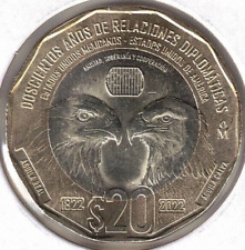 2022 Mexico 200 Th Aniversary Diplomaticos Brilliant Uncirculated 20 Peso Coin