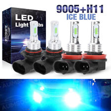Combo 8000k Ice Blue 9005h11 Led Headlight Bulbs Highlow Beam Kit 144w 16000lm