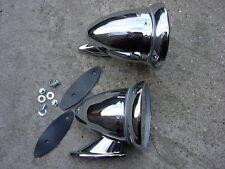 Convex Chrome Bullet Wing Door Mirrors Universal Mg Triumph Lotus Healey Ford