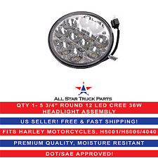 5-34 Led Hid Cree Light Bulb Crystal Clear Headlight Fits Harley Motorcycle