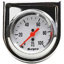 Sunpro Gauge Styleline Oil Pressure 0-100 Psi 2 In. Analog Mechanical